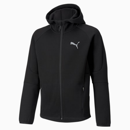 Evostripe hoodie met rits voor jongeren, Puma Black, small