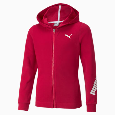 Modern Sports Full-Zip Youth Hoodie, Persian Red, small-AUS