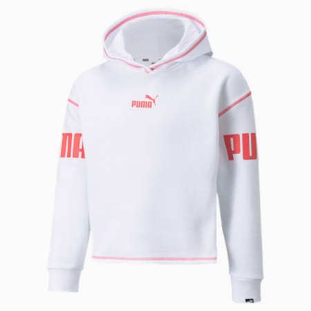 Power hoodie voor jongeren, Puma White, small