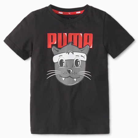 LIL PUMA Kids' Tee, Puma Black, small-SEA