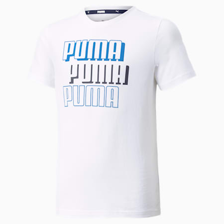 Alpha Youth Tee, Puma White-Future Blue, small-AUS