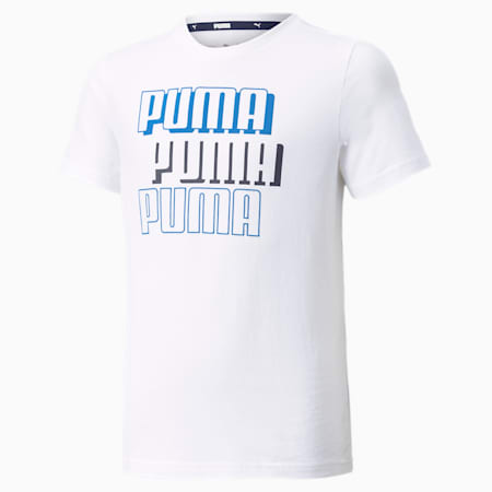 Alpha Youth Tee, Puma White-Future Blue, small-PHL