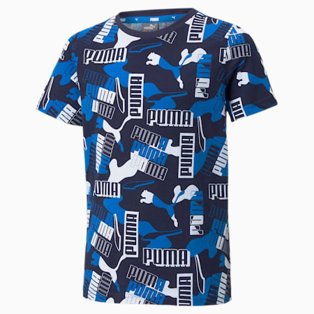 Alpha Printed Youth Tee, Peacoat, small-AUS