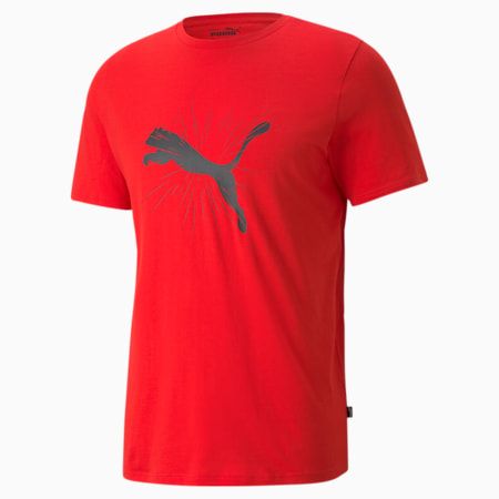 Cat Graphic Men's Tee, High Risk Red, small-SEA