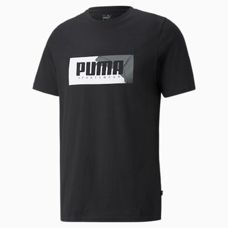 PUMA Box Graphic Regular Fit Men's T-Shirt, Puma Black, small-AUS