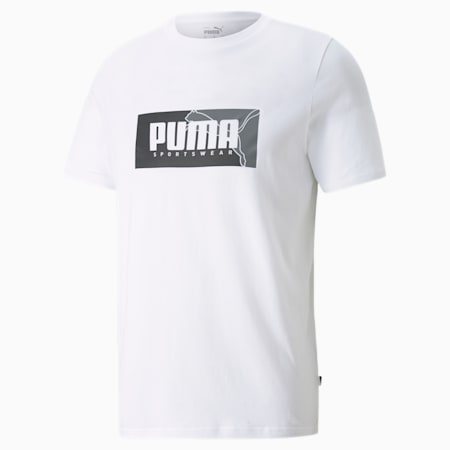 PUMA Box Graphic Regular Fit Men's T-Shirt, Puma White, small-AUS