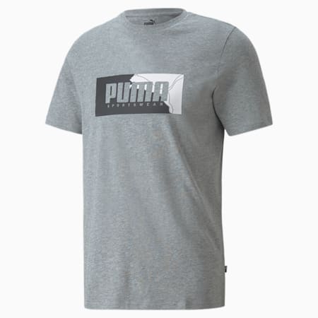 PUMA Box Graphic Regular Fit Men's T-Shirt, Medium Gray Heather, small-AUS