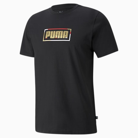 Graphic Metallic Men's Tee, Puma Black, small-SEA