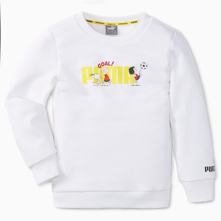 PUMA x PEANUTS Crew Neck Kids' Sweatshirt, Puma White, small
