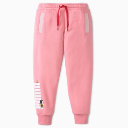 PUMA x PEANUTS Kids' Sweatpants, Peony, small-AUS