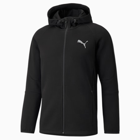 Evostripe Full-Zip 후드 티/EVOSTRIPE FZ Hoodie, Puma Black, small-KOR