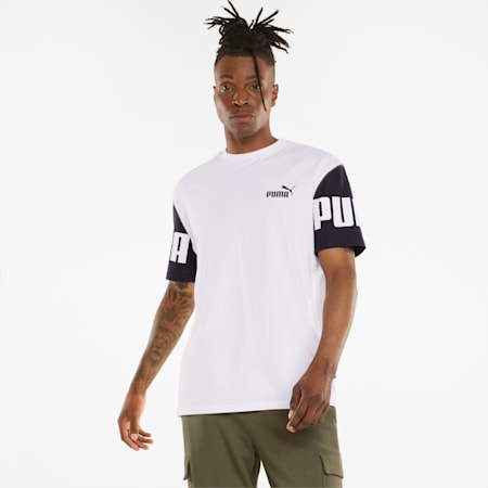 Power Colourblock Men's Tee, Puma White, small-AUS