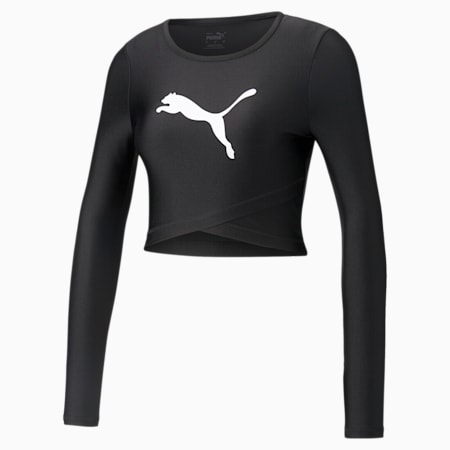 Modern Sports Long Sleeve Women's Tee, Puma Black, small
