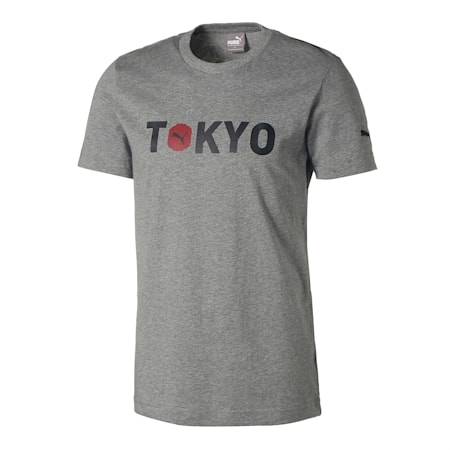 シティー ユニセックス 半袖 Tシャツ TOKYO 東京, Medium Gray Heather, small-JPN