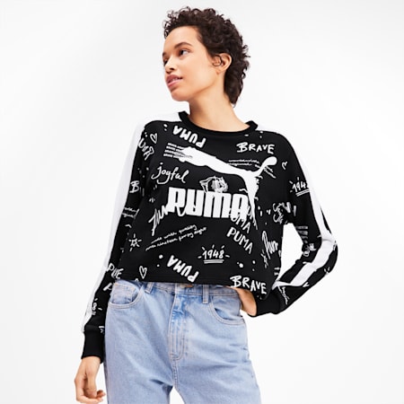 Graphic Women's Sweater, Puma Black-1, small-SEA