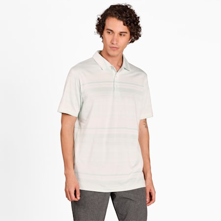 Variegated Stripe Polo, Mist Green Heather, small-IND