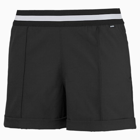 Elastic Women's Golf Shorts, Puma Black, small-SEA