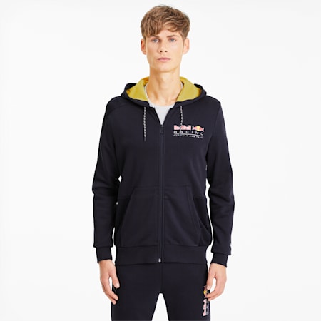 Red Bull Racing Hooded Men's Sweat Jacket, NIGHT SKY, small-SEA