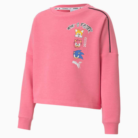 PUMA x SONIC Girls' Sweater, Bubblegum, small-SEA