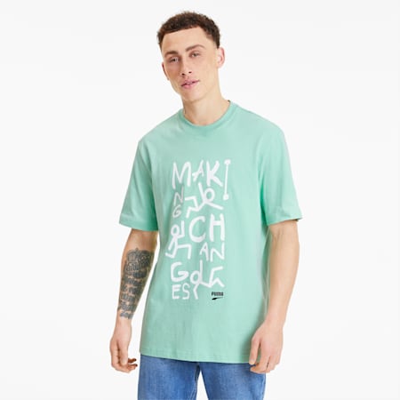 Downtown Men's Graphic Tee, Mist Green, small-SEA