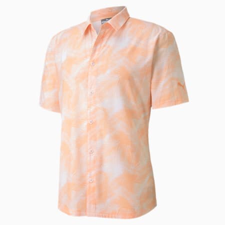 Palms Men's Golf Shirt, Cantaloupe, small-SEA