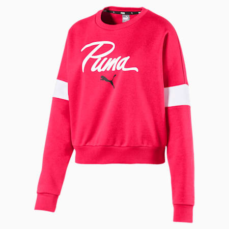 Logo Pack Graphic Long Sleeve Women's Sweater, Nrgy Rose, small-IND