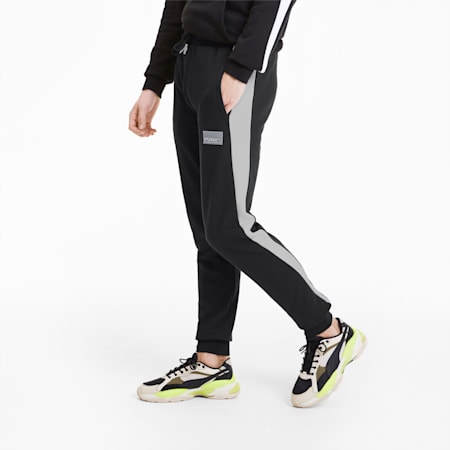 black graphic sweatpants