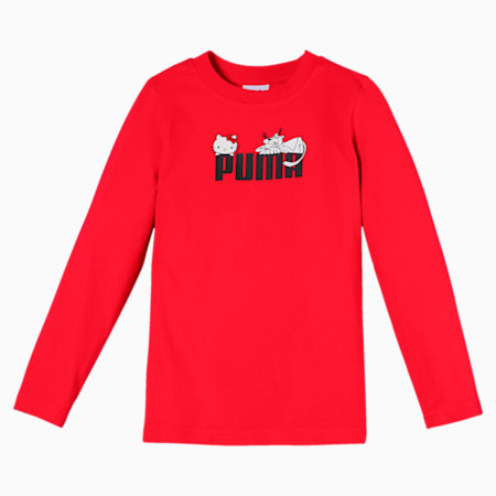 PUMA x HELLO KITTY Long Sleeve Girls' Tee, Puma Red, small-SEA