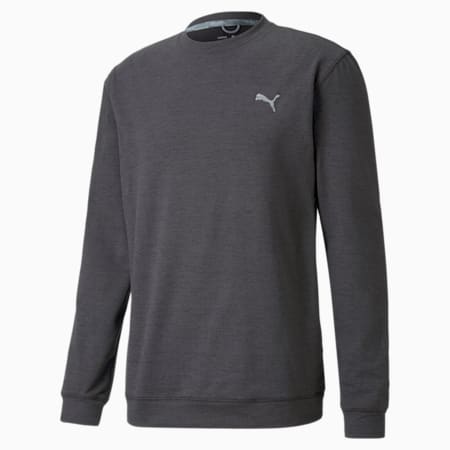 CLOUDSPUN Crew Neck Men's Golf Sweater, Puma Black Heather, small-AUS