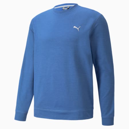 CLOUDSPUN Herren Golf Sweatshirt, Bright Cobalt Heather, small