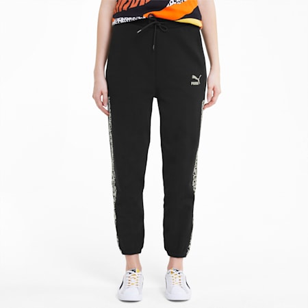 Classics Graphic Knitted Women's Track Pants, Puma Black-animal, small-IND