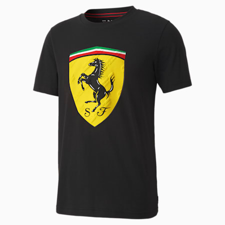 Scuderia Ferrari Race Big Shield Men's Tee, Puma Black, small-PHL