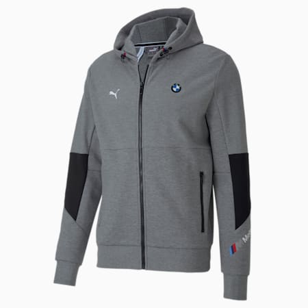 BMW M Motorsport Hooded Men's Sweat Jacket, Medium Gray Heather, small-AUS