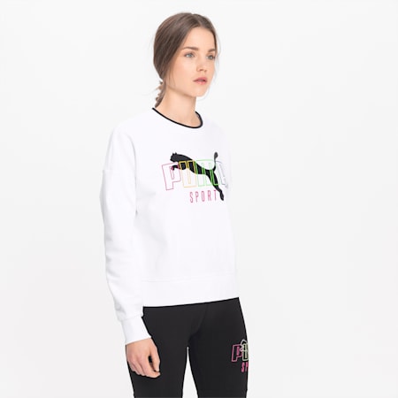 Long Sleeve Women's Sweater, Puma White, small-SEA