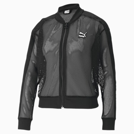 Classics Mesh Women's Bomber Jacket, Puma Black, small-SEA