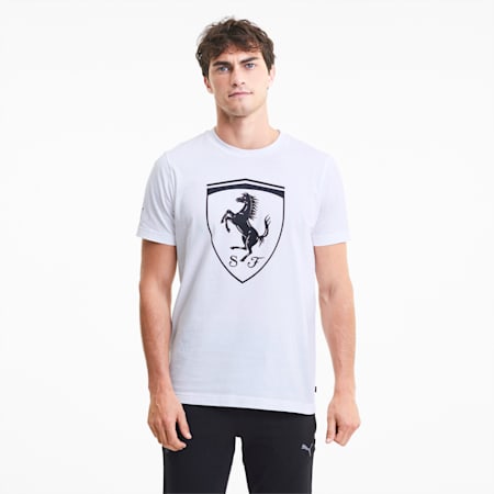 Scuderia Ferrari Race Big Shield Men's Tee, Puma White, small-SEA