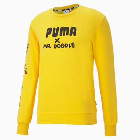 PUMA x MR DOODLE クルーネック スウェット, Lemon Chrome, small-JPN