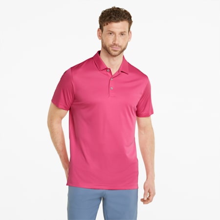 Gamer Men's Golf Polo Shirt, Sunset Pink, small