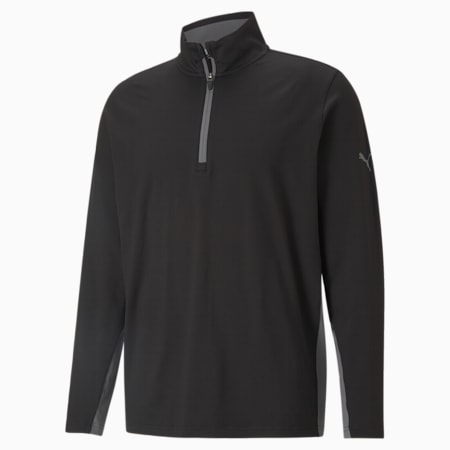 Gamer Quarter-Zip Men's Golf Sweatshirt, Puma Black, small-GBR