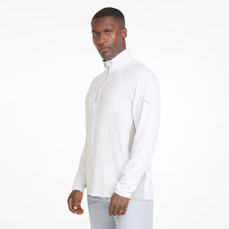 Gamer Herren Golf Sweatshirt mit viertellangem Reißverschluss, Bright White, small