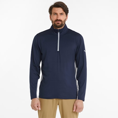 Gamer Herren Golf Sweatshirt mit viertellangem Reißverschluss, Navy Blazer, small