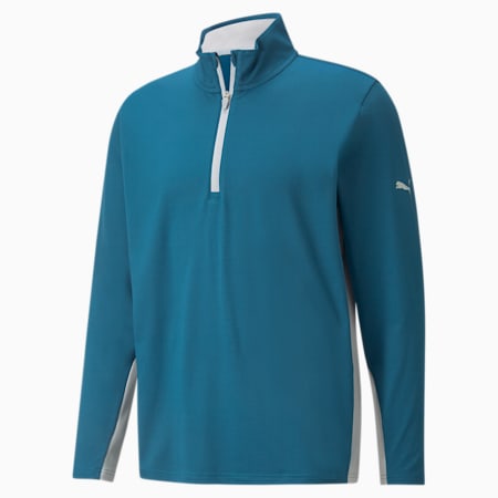 Gamer Quarter-Zip Men's Golf Sweatshirt, Blue Coral, small-GBR