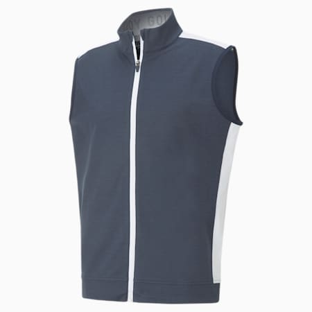 CLOUDSPUN T7 Men's Golf Vest, Navy Blazer Heather-Bright White, small