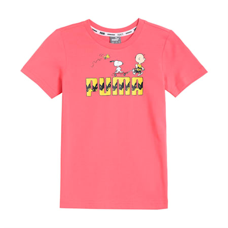 PUMA x PEANUTS Graphic Kids' T-Shirt, Sun Kissed Coral, small-IND