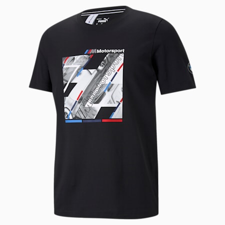 BMW M Motorsport Graphic Men's  T-shirt, Puma Black, small-IND