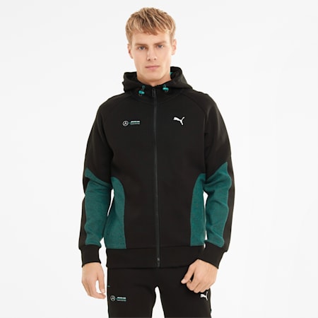 Mercedes F1 Hooded Men's Sweat Jacket | Puma Black | PUMA Mens Styles ...