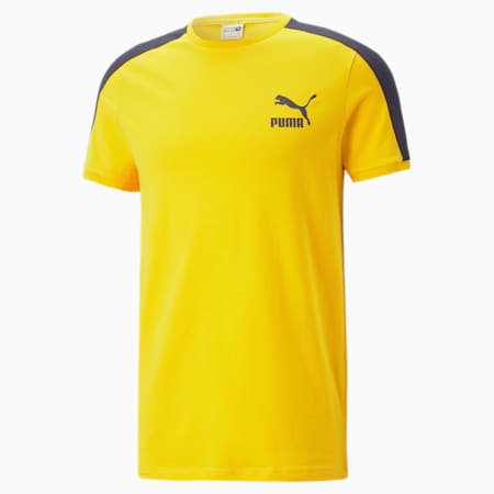 Iconic T7 Herren T-Shirt, Spectra Yellow, small