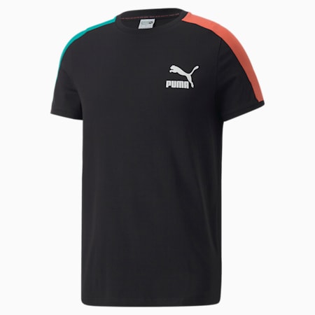 Iconic T7 Slim Fit Men's T-Shirt, Puma Black-fandom, small-IND