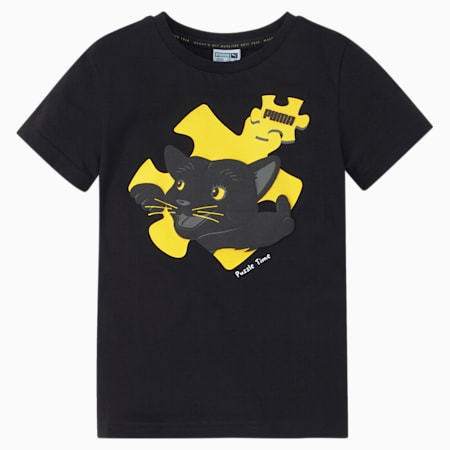 Paw Advanced Kids' Tee, Puma Black, small-SEA