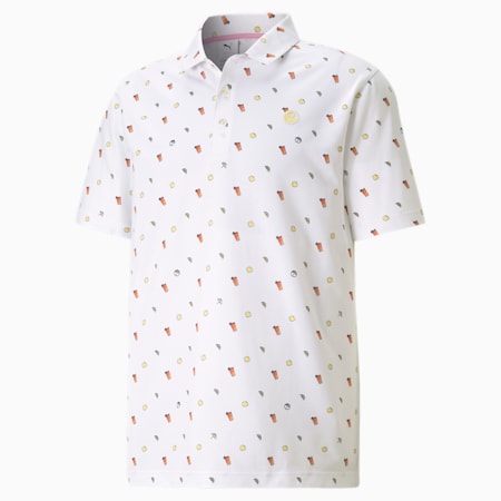 PUMA x ARNOLD PALMER Lemons Men's Golf Polo Shirt, Bright White, small
